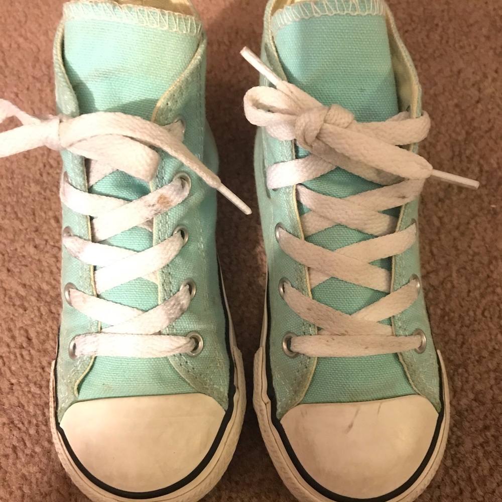 Converse high top turquoise shoes